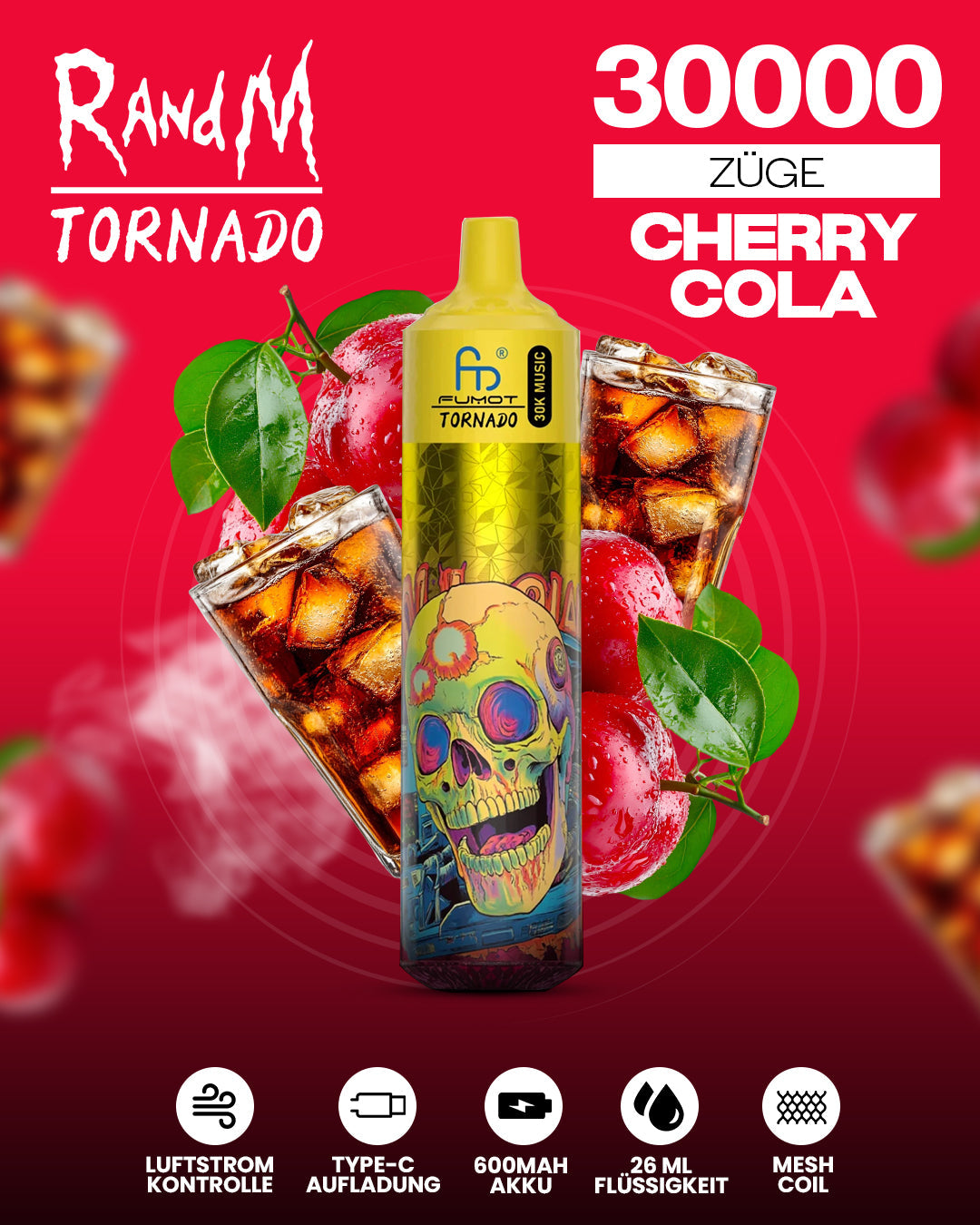 RandM Tornado Vape 30000 - RandM Tornado Vapes - Offizieller Shop DE