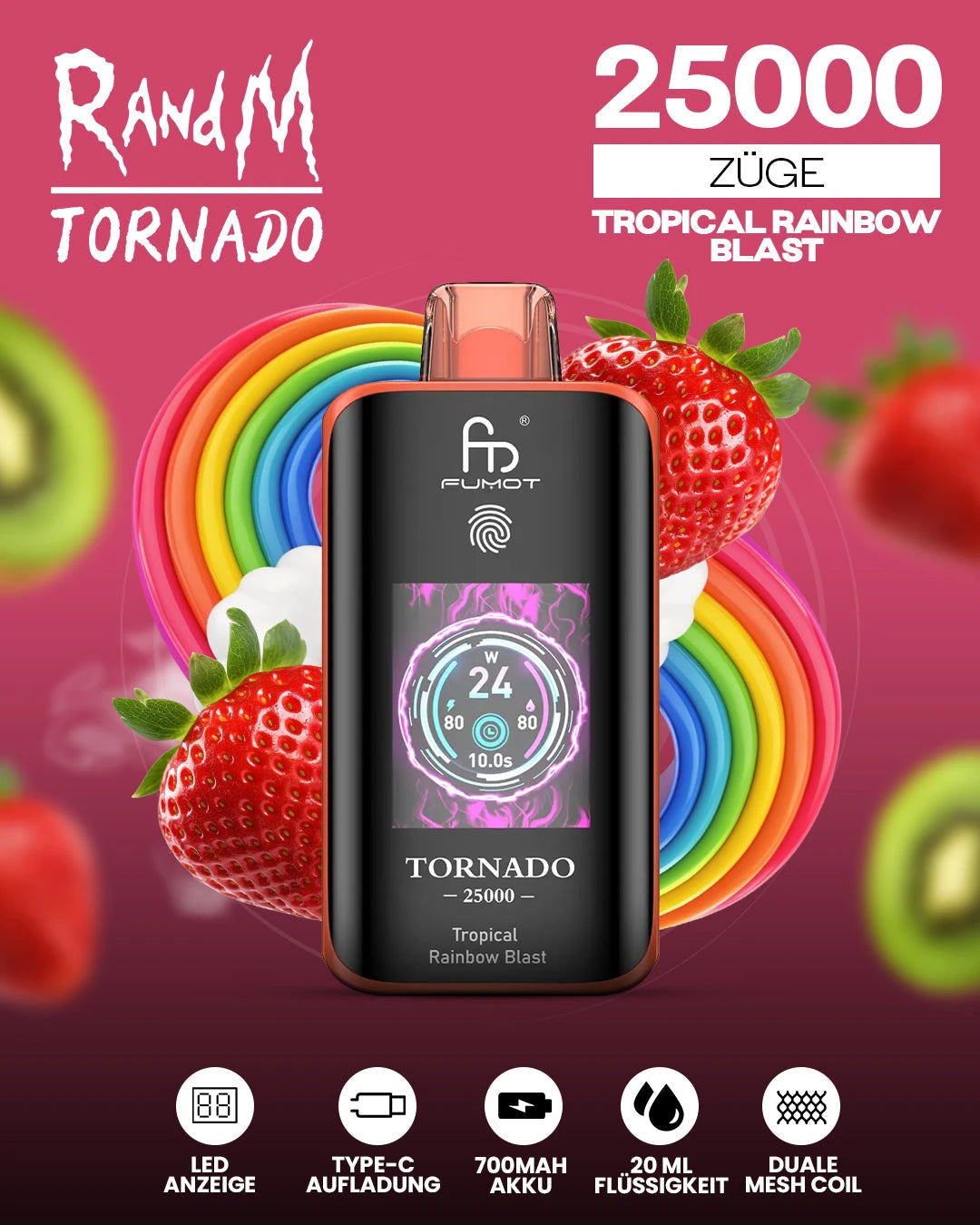 RandM Tornado Vape 25000 - RandM Tornado Vapes - Offizieller Shop DE