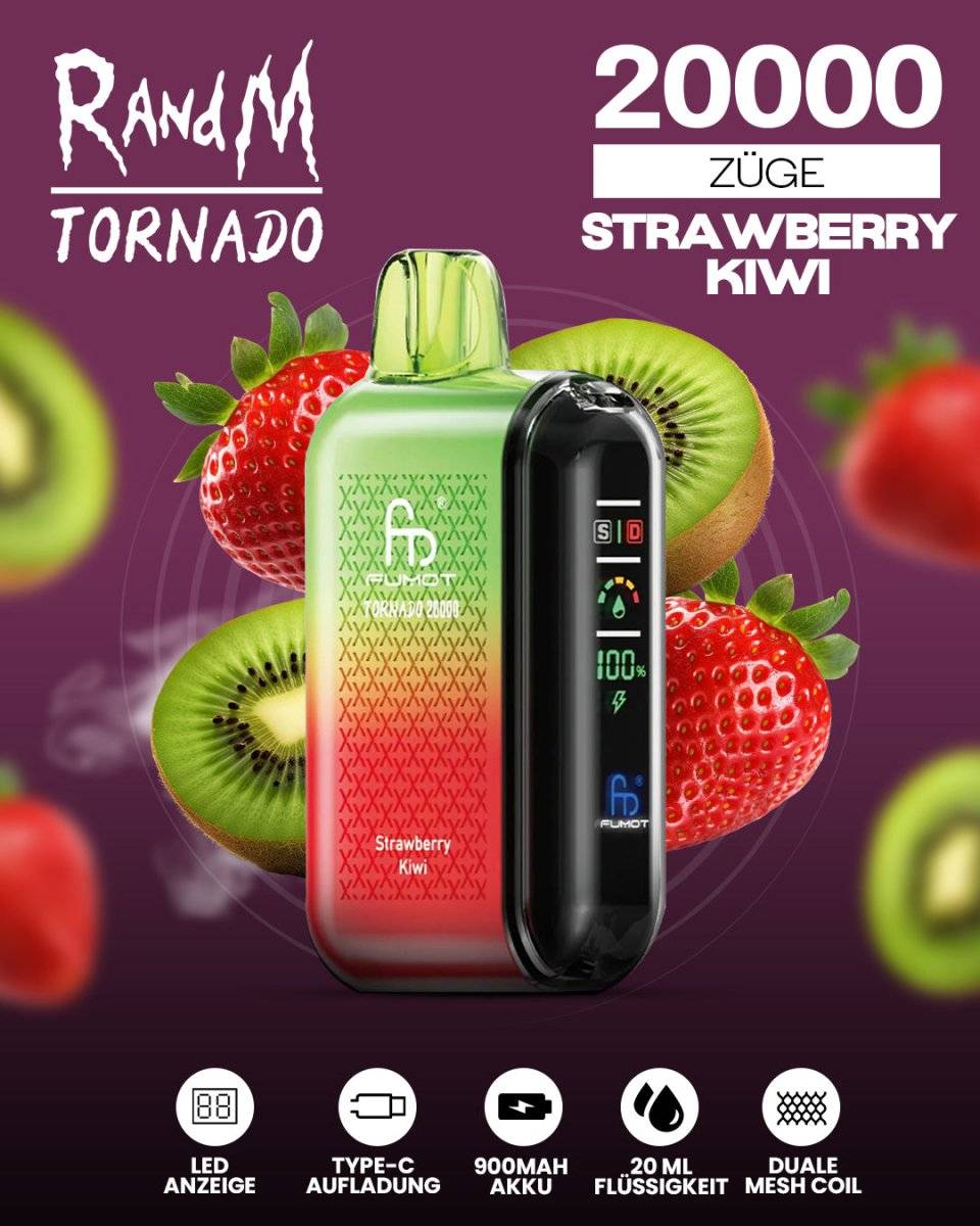 RandM Tornado 20000 Strawberry Kiwi - randmevape.de