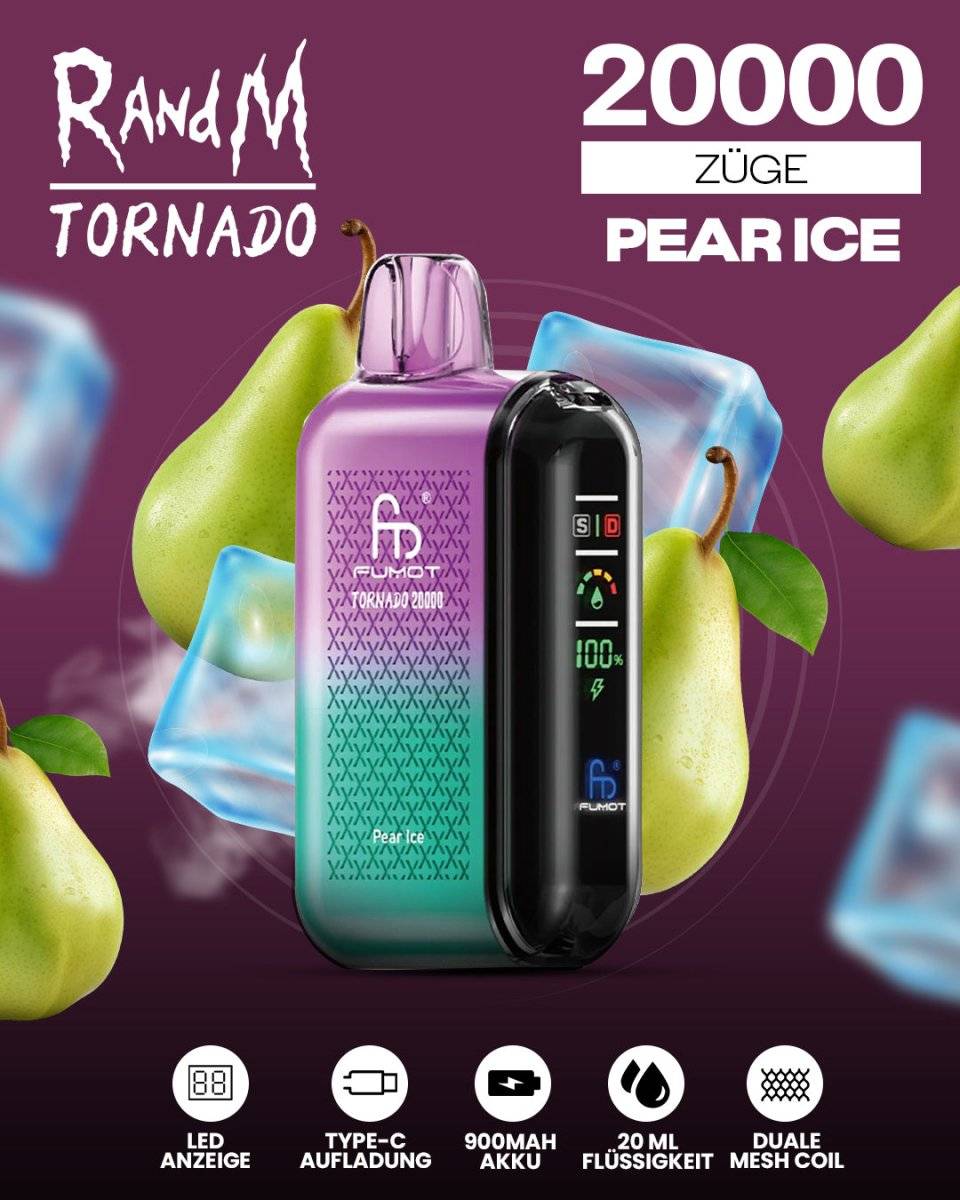 RandM Tornado 20000 Pear Ice Vape - randmevape.de