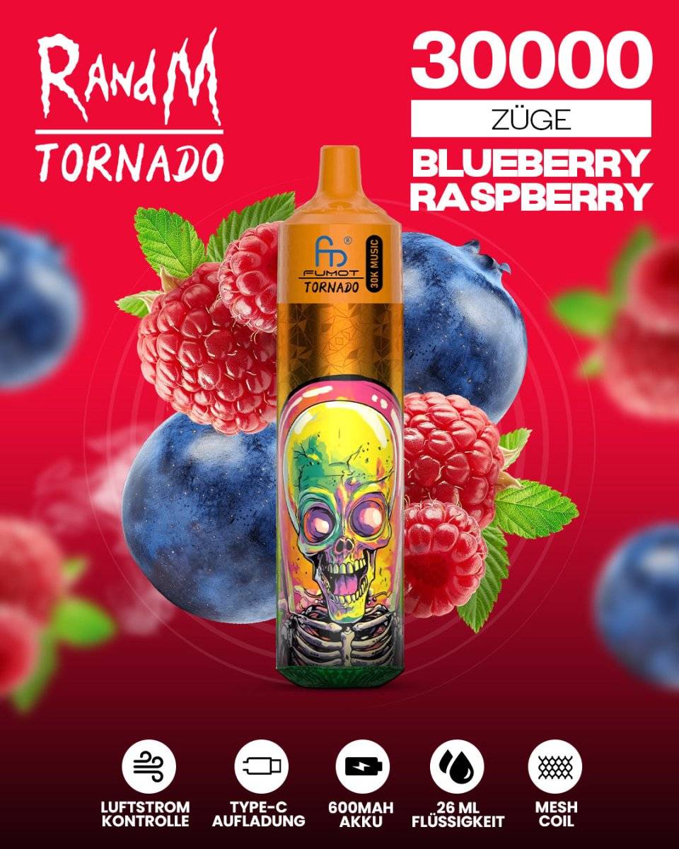 RandM Tornado 30000 Blueberry Raspberry - randmevape.de