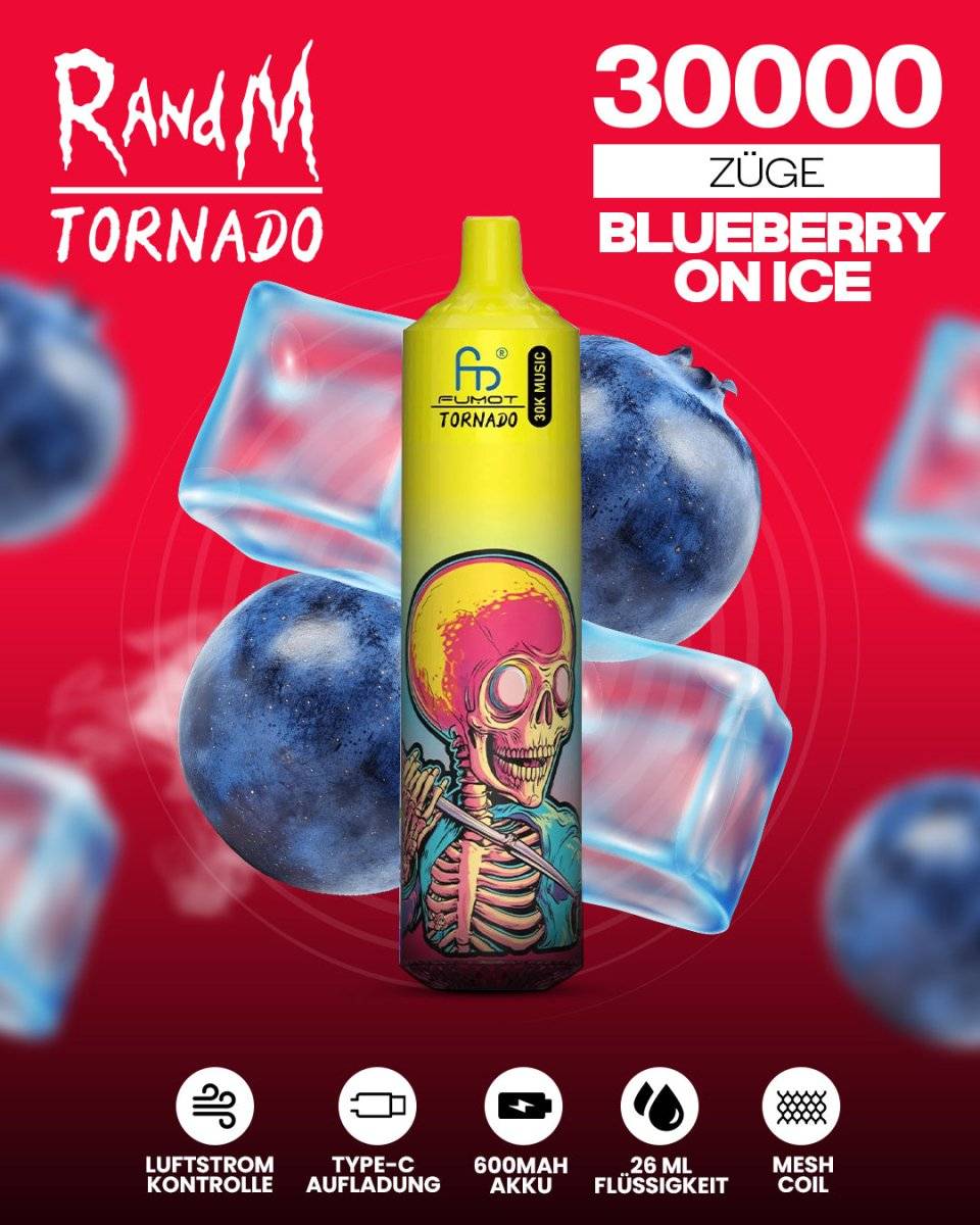 RandM Tornado 30000 - Blueberry On Ice - randmevape.de