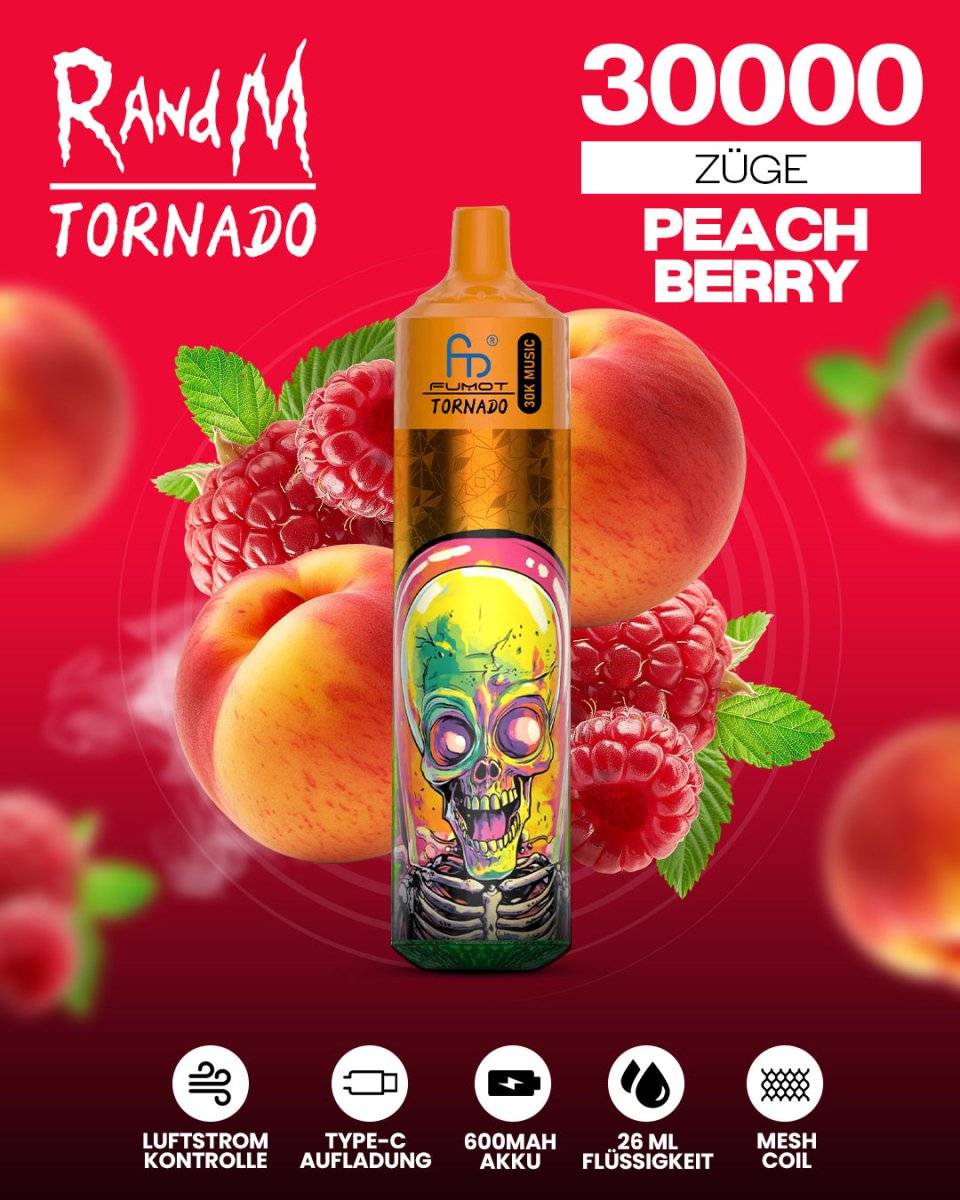 RandM Tornado 30000 Peach Berry - randmevape.de