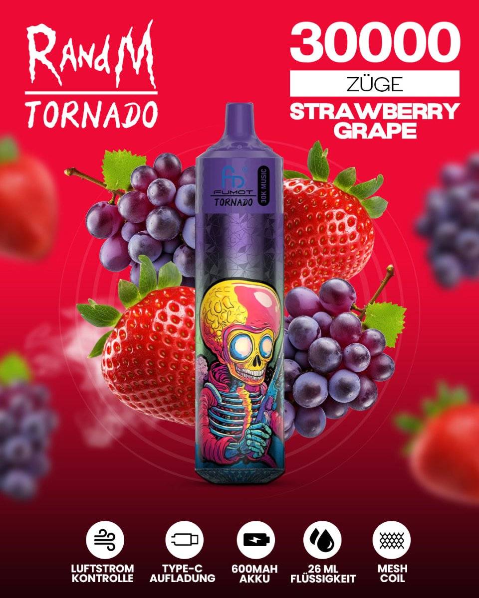 RandM Tornado 30000 Strawberry Grape - randmevape.de