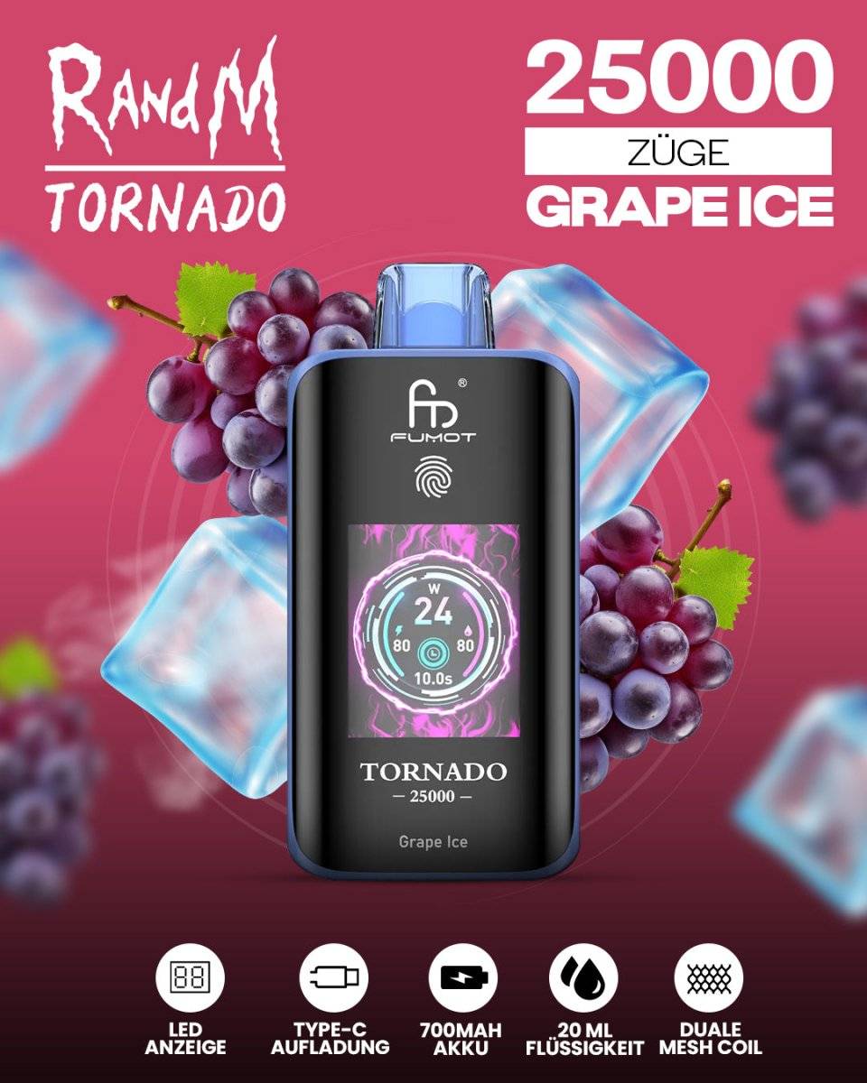 RandM Tornado 25000 Grape Ice Vape - randmevape.de