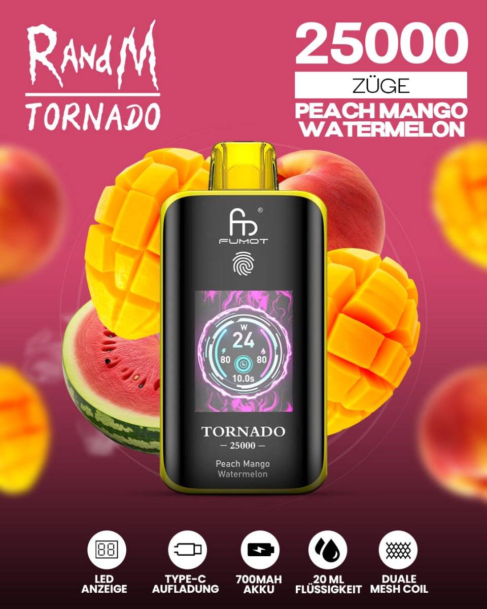 RandM Tornado 25000 - Peachy Mango Watermelon Vape