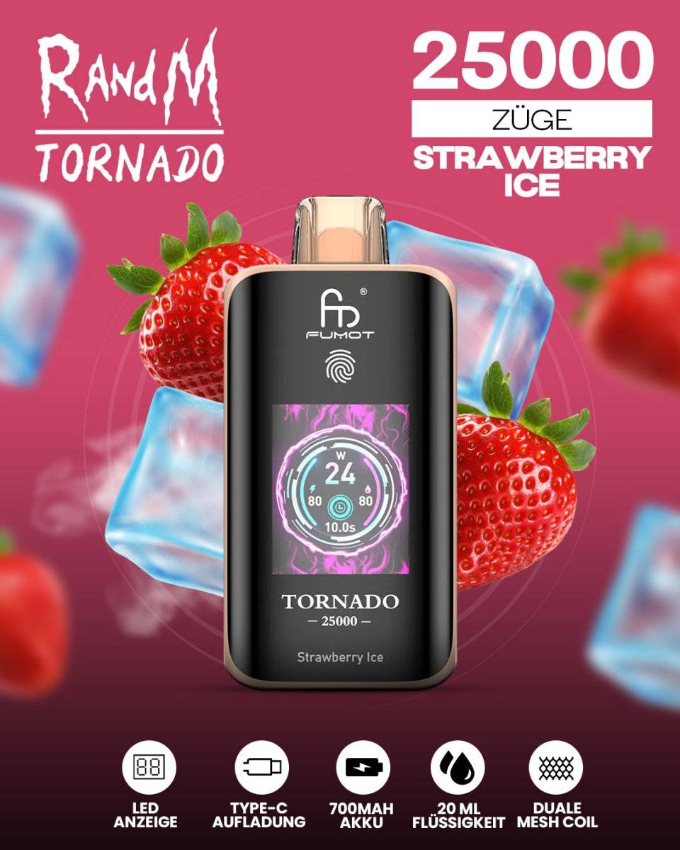 RandM Tornado 25000 Strawberry Ice - randmevape.de