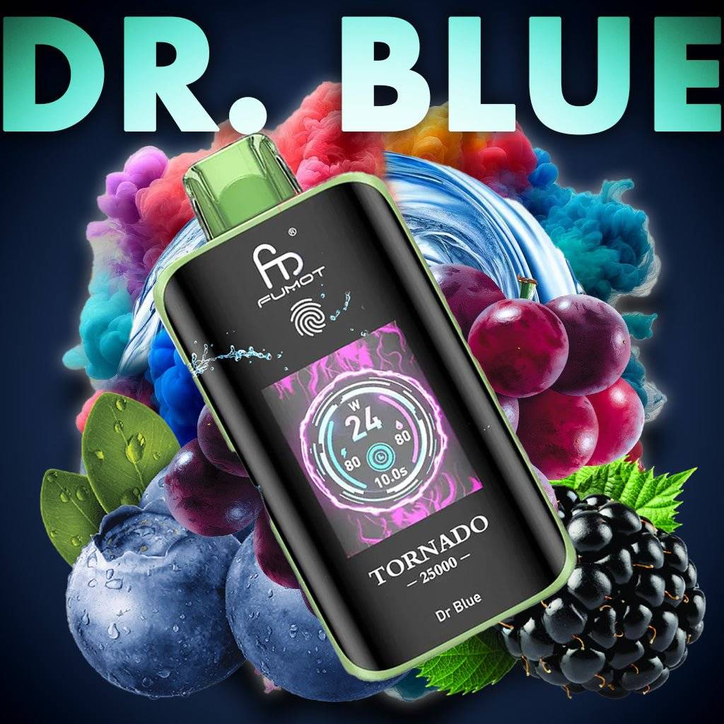 RandM Tornado 30000 - Dr. Blue Einweg-Vape mit 25.000 Zügen und intensivem blauen Fruchtmix-Geschmack