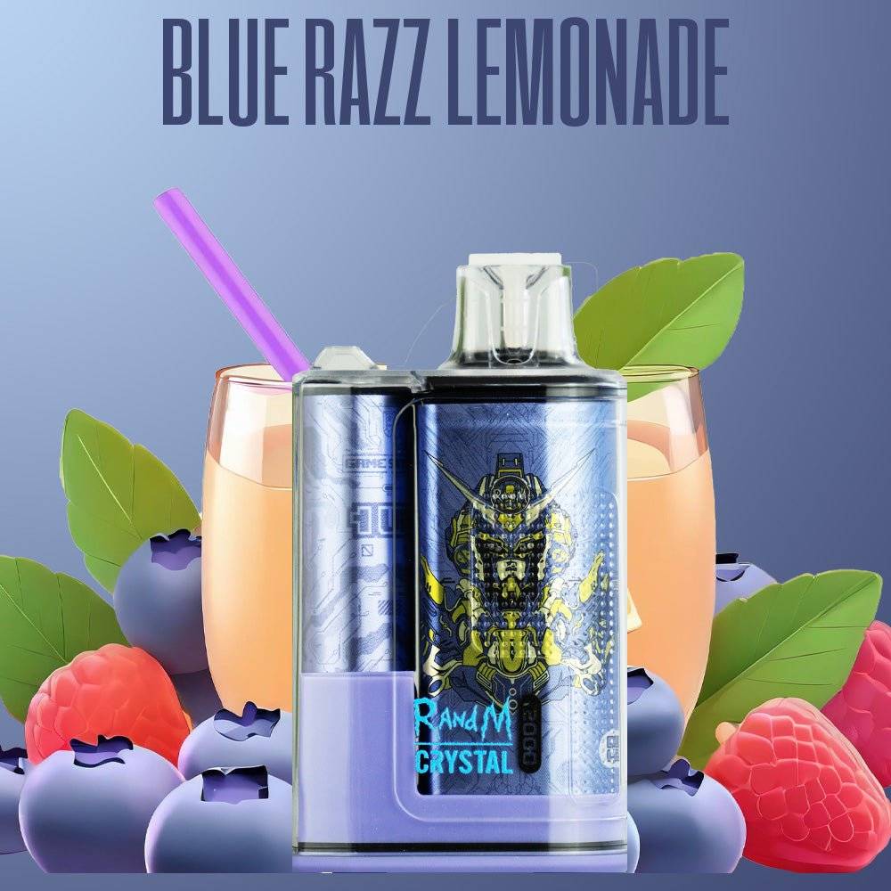 RandM Fumot Vape 12000 Blue Razz Lemonade – Einweg E-Zigarette mit Display, 12000 Zügen und fruchtigem Himbeer-Zitronen-Geschmack