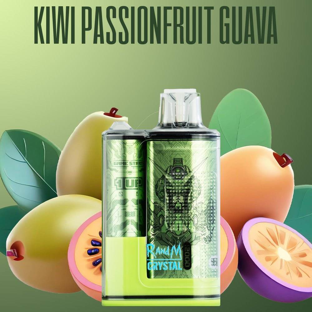 RandM Fumot Vape 12000 Kiwi Passion Fruit Guava – Einweg E-Zigarette mit 12000 Zügen, LED-Display und tropischem Mix aus Kiwi, Maracuja und Guave