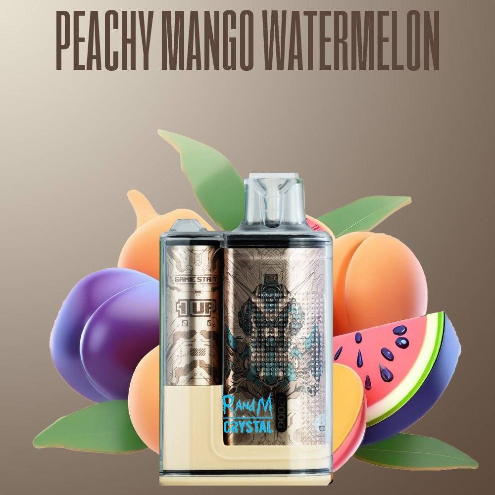 RandM Fumot Vape 12000 Peach Mango Watermelon – Einweg E-Zigarette mit 12000 Zügen, LED-Display und fruchtigem Mix aus Pfirsich, Mango und Wassermelone
