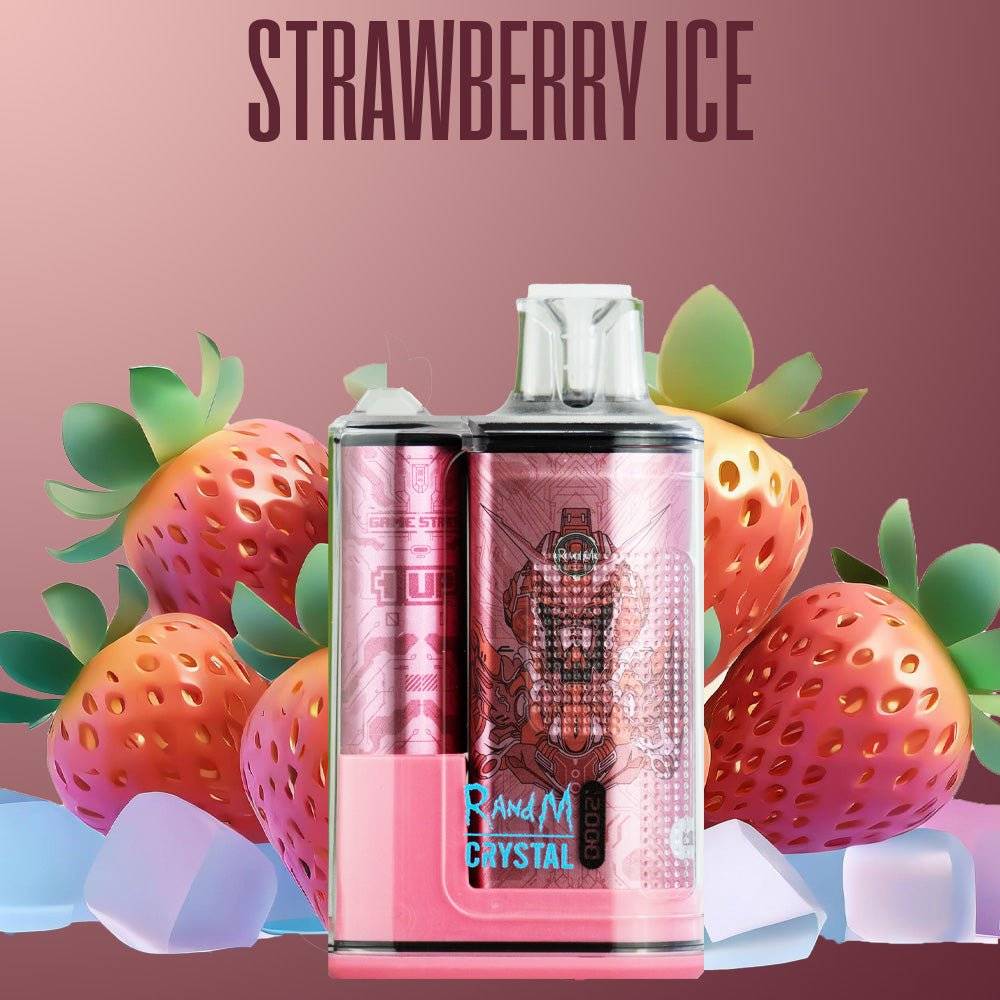 RandM Fumot Vape 12000 Strawberry Ice – Einweg E-Zigarette mit 12000 Zügen, LED-Display und erfrischend-süßem Erdbeer-Menthol-Geschmack