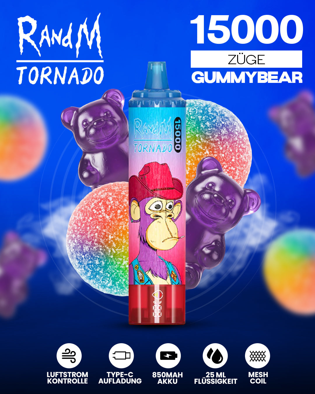 RandM Tornado Vape 15000 - RandM Tornado Vapes - Offizieller Shop DE