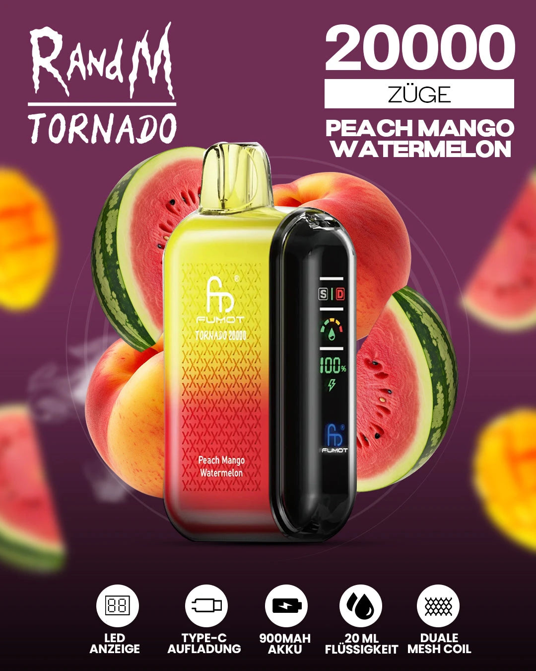 RandM Tornado Vape 20000 - RandM Tornado Vapes - Offizieller Shop DE