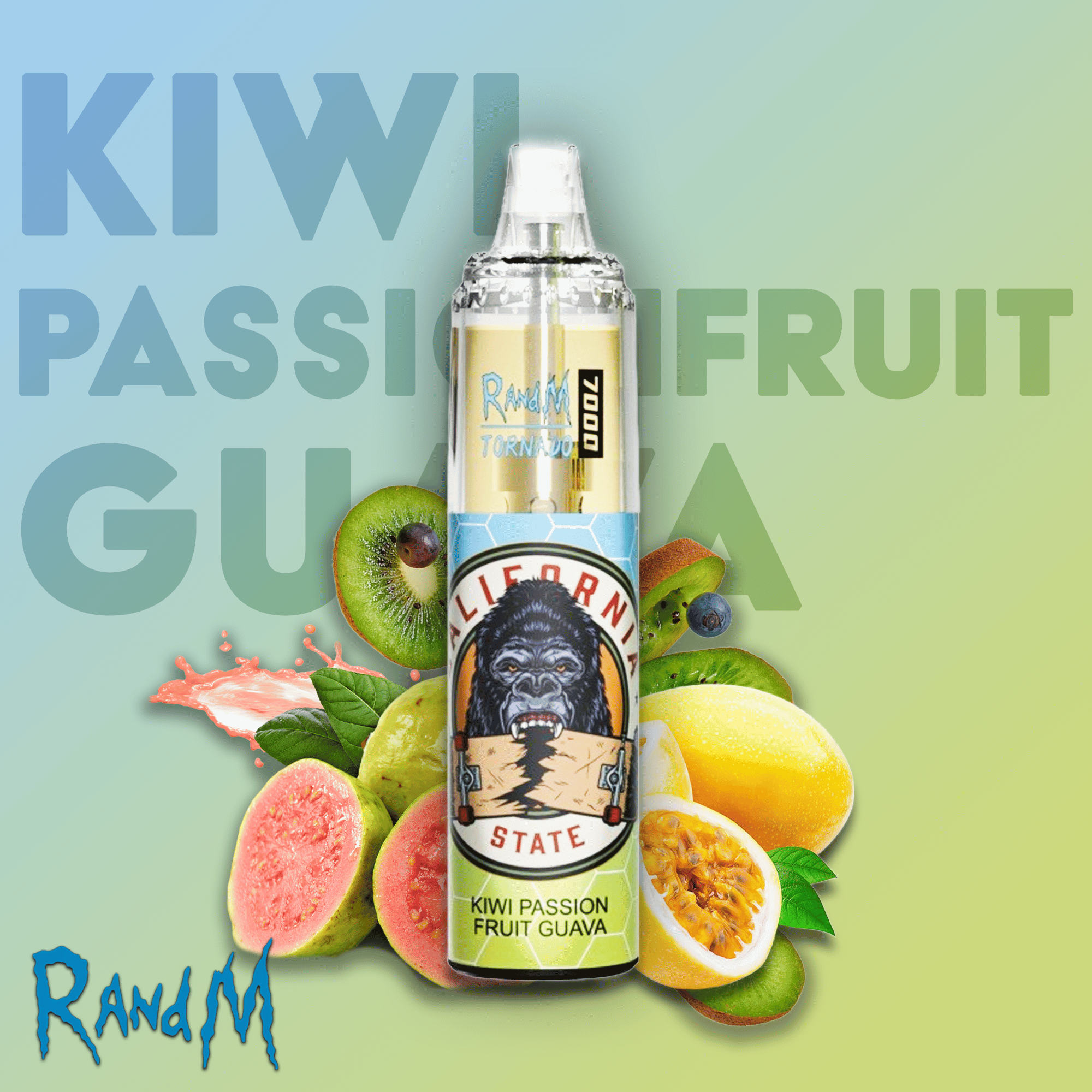 RandM Tornado Vape 7000 Kiwi Passionfruit Guava E-Liquid