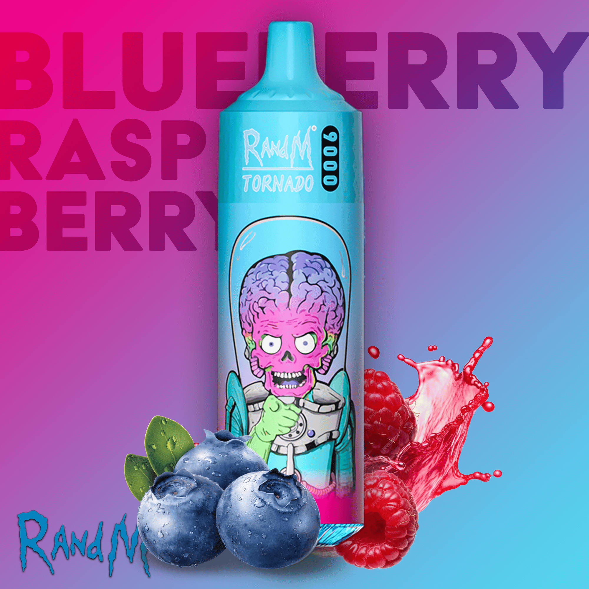 RandM Tornado Vape 9000 Blueberry Raspberry E-Liquid