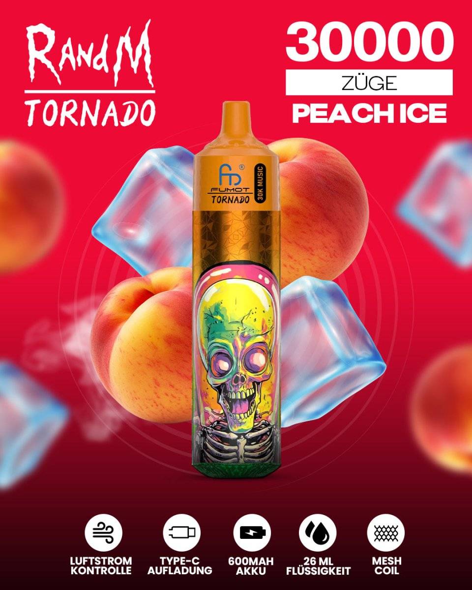 RandM Tornado 30000  Peach Ice - randmevape.de