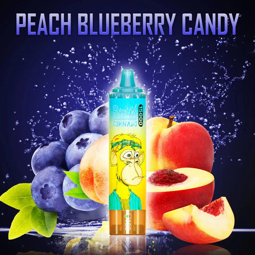 RandM Tornado Vape 15000 Züge Peach Blueberry Candy Liquid