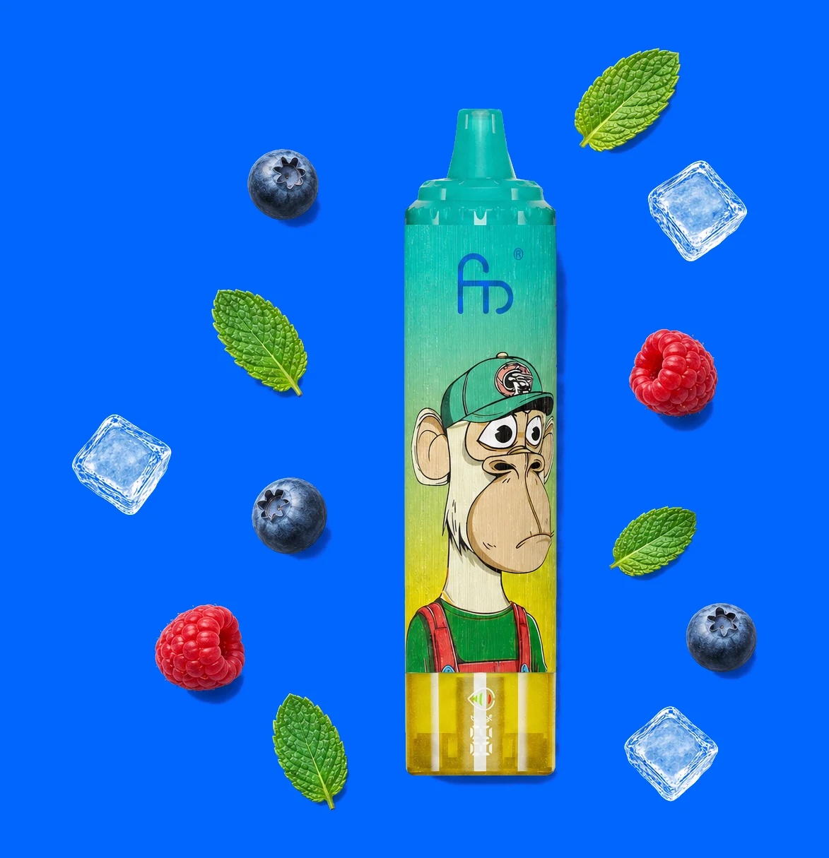 RandM Tornado 15000 mit schwebenden Beeren, Minze und Eis